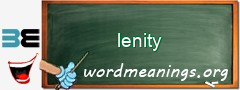 WordMeaning blackboard for lenity